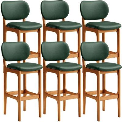 Kit 6 Banquetas Alta Betta Imbuia Facto Verde Musgo