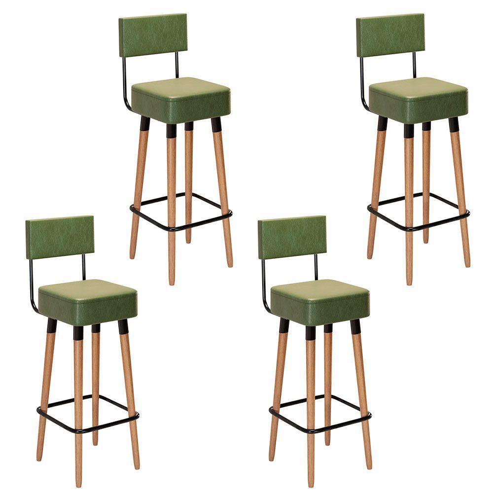 Kit 4 Banquetas Barcelona Cor Verde - Speciale Home Verde - 1