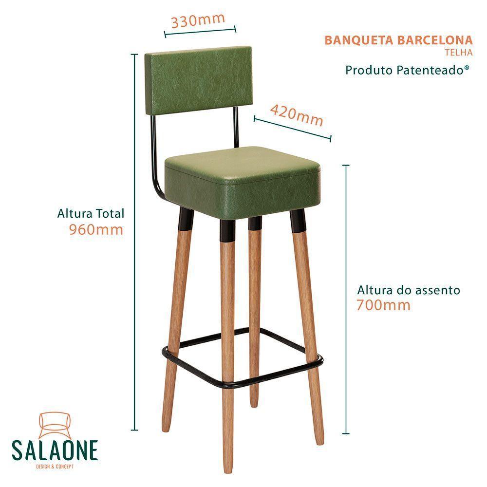 Kit 2 Banquetas Barcelona Cor Verde - Speciale Home Verde - 3