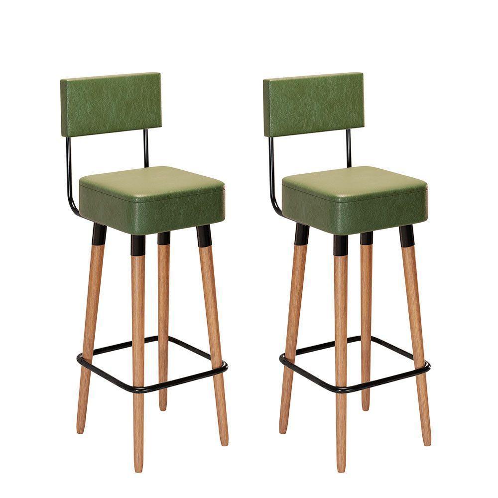 Kit 2 Banquetas Barcelona Cor Verde - Speciale Home Verde - 4