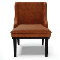 Kit 2 Poltronas Base Fixa De Madeira Pu Nozes/Preto - 7