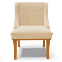 Kit 2 Poltronas Base Fixa De Madeira Suede Bege/Castanho - 3