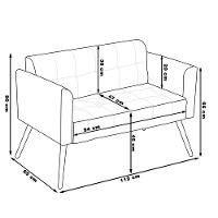 Conjunto 2 Poltronas E 1 Namoradeira Pés Palito Suede Marrom - 5