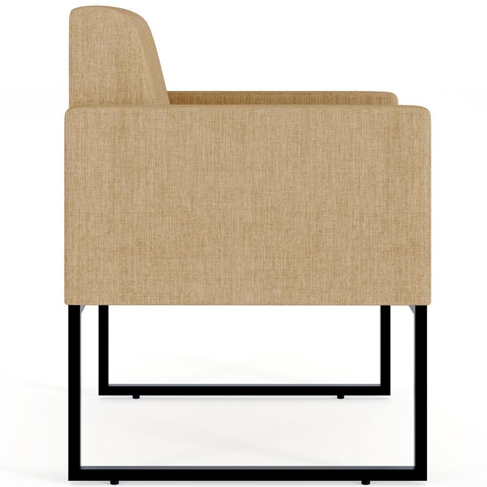 Poltrona Para Sala E Recepção Base Fixa De Metal Helô Bege Escuro - 5