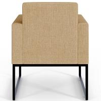 Poltrona Para Sala E Recepção Base Fixa De Metal Helô Bege Escuro - 2