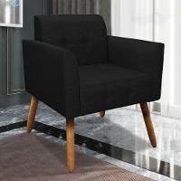 Conjunto 2 Poltronas E 1 Namoradeira Pés Palito Linho Preto - 8