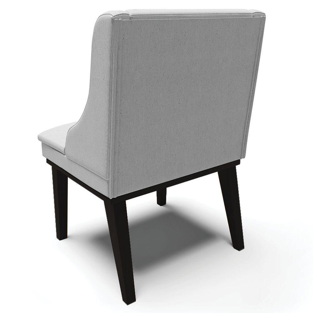 Poltrona Base Fixa De Madeira Firenze Linho Cinza/Preto - 2