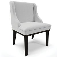 Poltrona Base Fixa De Madeira Firenze Linho Cinza/Preto - 1