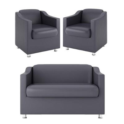 Kit + 2 Poltronas + Namoradeira 2 Lugares cinza