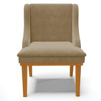 Kit 2 Poltronas Base Fixa De Madeira Suede Nude/Castanho - 5