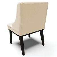 Poltrona Base Fixa De Madeira Firenze Linho Bege/Preto - 2