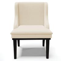 Poltrona Base Fixa De Madeira Firenze Linho Bege/Preto