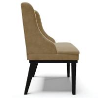 Kit 2 Poltronas Base Fixa De Madeira Suede Nude/Preto