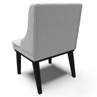 Kit 2 Poltronas Base Fixa De Madeira Linho Cinza/Preto - 2