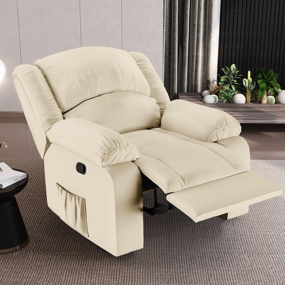 Poltrona Do Papai Reclinável Sala De Cinema Madrid Manual Pu Bege G26 - 1