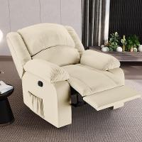 Poltrona Do Papai Reclinável Sala De Cinema Madrid Manual Pu Bege G26 - 1