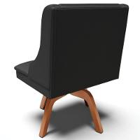 Kit 2 Poltronas Base Giratória Preto Fosco/Natural - 2