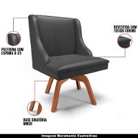 Kit 2 Poltronas Base Giratória Preto Fosco/Natural - 7
