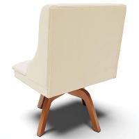 Kit 2 Poltronas Base Giratória De Madeira Bege/Natural - 5