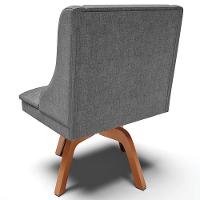 Kit 2 Poltronas Base Giratória Linho Grafite/Natural - 3