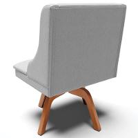 Kit 2 Poltronas Base Giratória Linho Cinza/Natural - 2