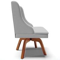 Kit 2 Poltronas Base Giratória Linho Cinza/Natural - 3