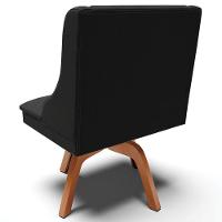 Kit 2 Poltronas Base Giratória De Madeira Preto/Natural - 5