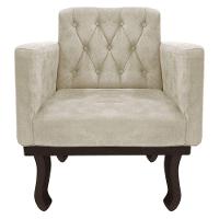 Kit Diva Recamier Diana 130Cm Lado Esquerdo E 02 Poltronas Classic Linho Bege - 3