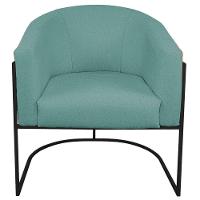 Poltrona Base De Ferro Preto Corano Nozes E Linho Rosê - 2