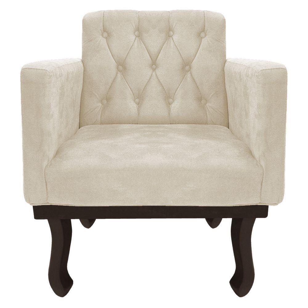 Kit Diva Recamier Diana 140Cm Lado Esquerdo E 02 Poltronas Classic Suede Bege - 3