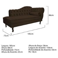 Kit Diva Recamier Diana 185Cm Lado Esquerdo E 02 Poltronas Classic Corano Marrom - 6