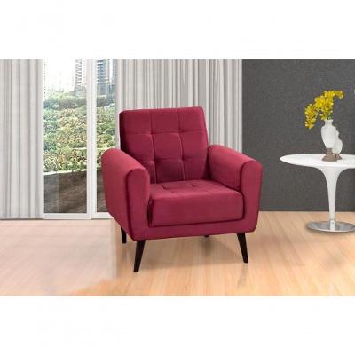 Poltrona Decorativa Livia Veludo Vinho Matrix
