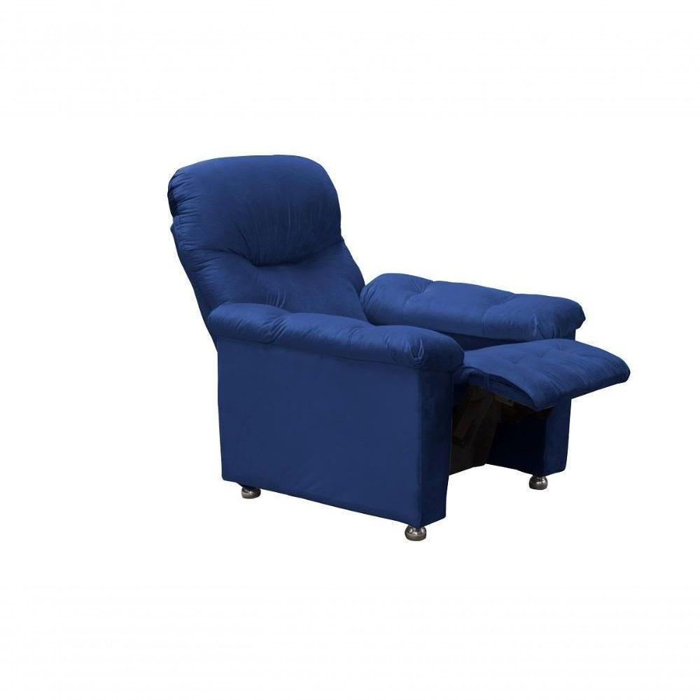 Poltrona Do Papai Reclinável Virtus - Veludo Azul Marinho - 3