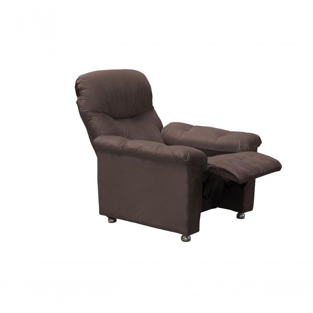 Poltrona Do Papai Reclinável Virtus - Veludo Marrom Escuro - 4