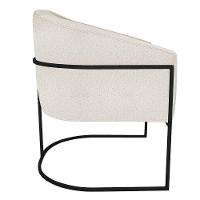 Kit 02 Poltronas Luiza Base De Ferro Preto Linho - Adj Decor Cor Bege - 3