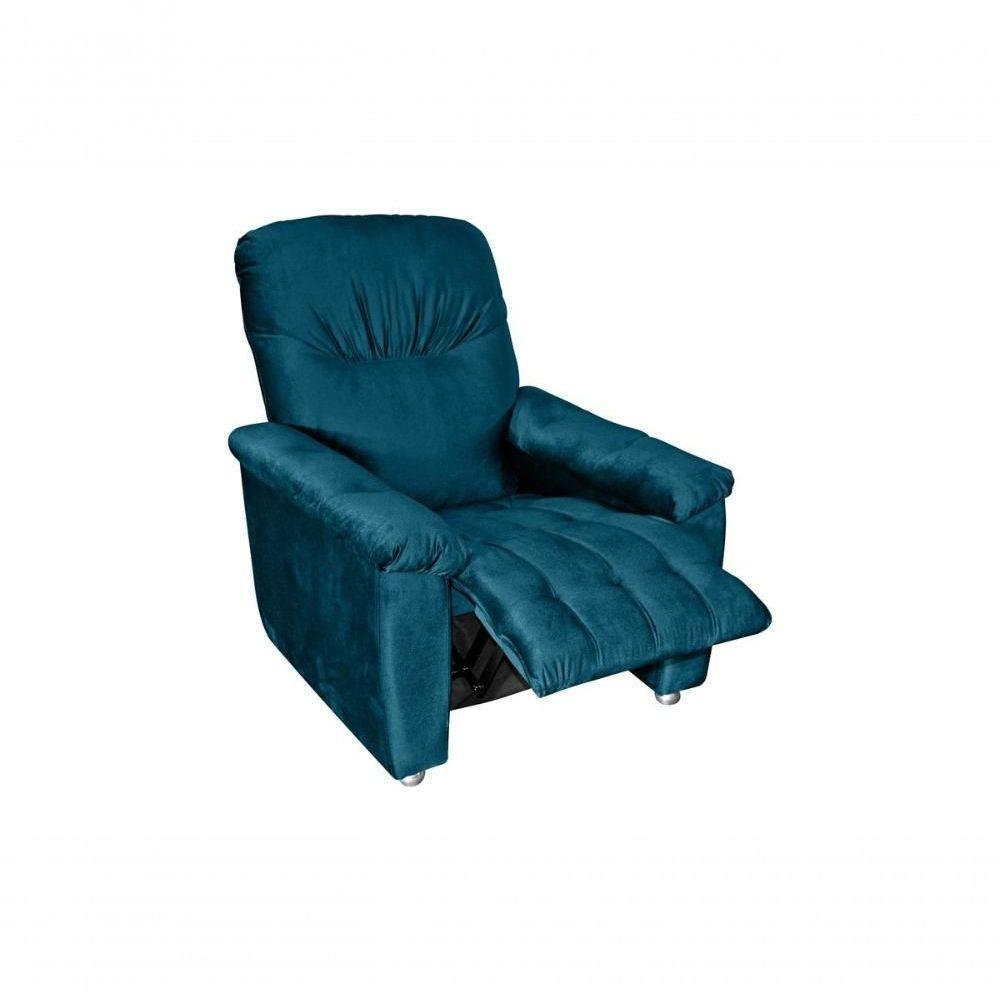 Poltrona Do Papai Reclinável Virtus - Veludo Turkey Petroleo - 3