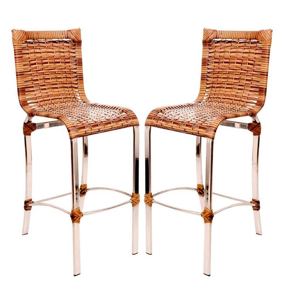 2 Banquetas Alta Haiti Em Alumínio Para Cozinha Bar Edícula Capuccino - 1