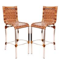 2 Banquetas Alta Haiti Em Alumínio Para Cozinha Bar Edícula Capuccino - 1