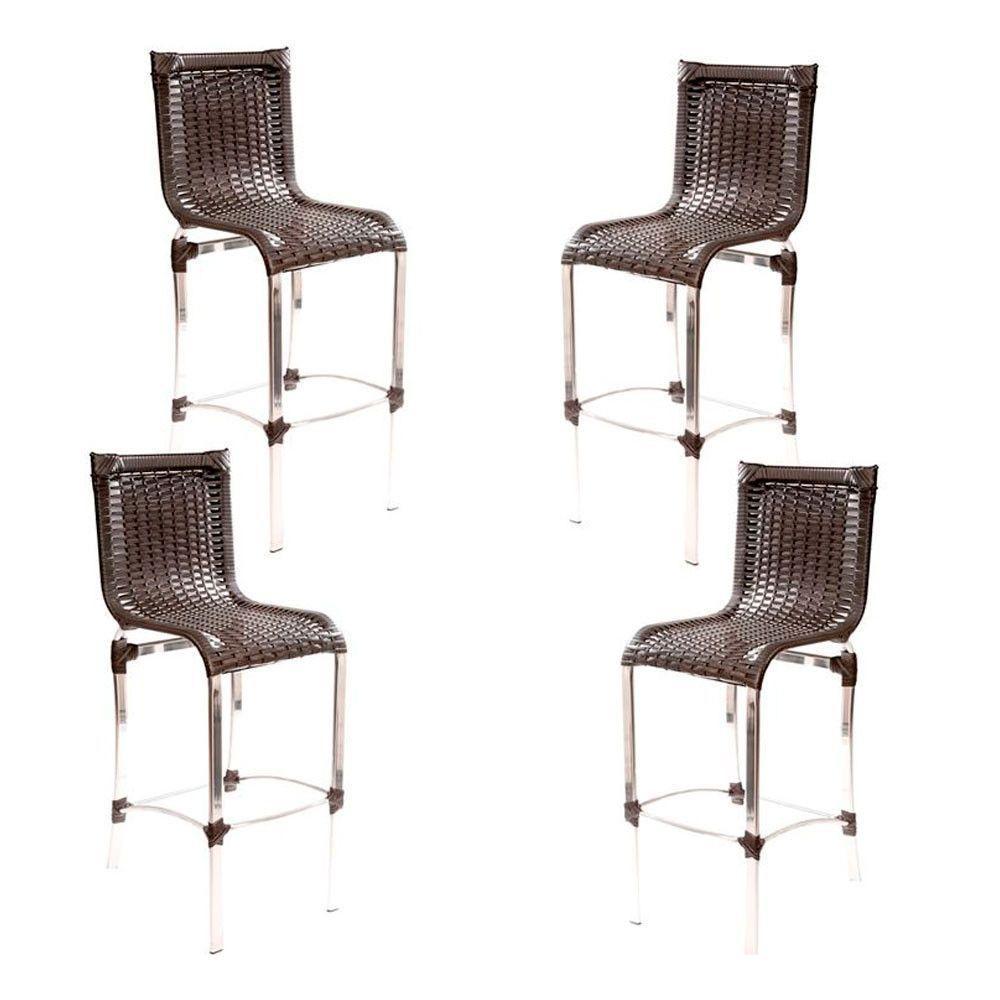 4 Banquetas Alta Haiti Em Alumínio Para Cozinha Bar Edícula Tabaco - 1