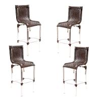 4 Banquetas Alta Haiti Em Alumínio Para Cozinha Bar Edícula Tabaco - 1
