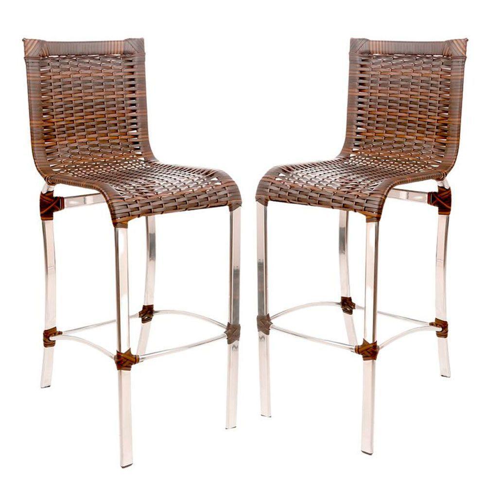 2 Banquetas Alta Haiti Em Alumínio Para Cozinha Bar Edícula Pedra Ferro - 1