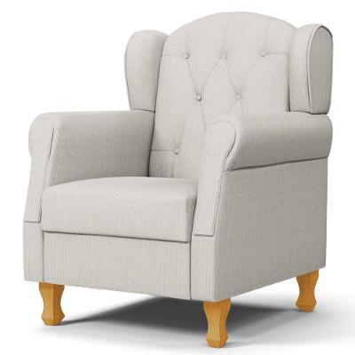 Poltrona De Amamentação E Descanso Com Pés De Madeira Lucy P04 Linho Off White - Mpozenato