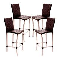 4 Banquetas Alta Cannes Em Alumínio Para Cozinha Bar Edícula Tabaco - 1