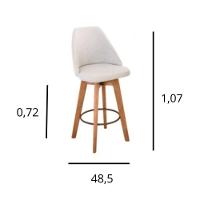 Conjunto 4 Banquetas Mayra Giratória Para Cozinha Ou Espaço Goumet- Linho Cinza Claro - 3