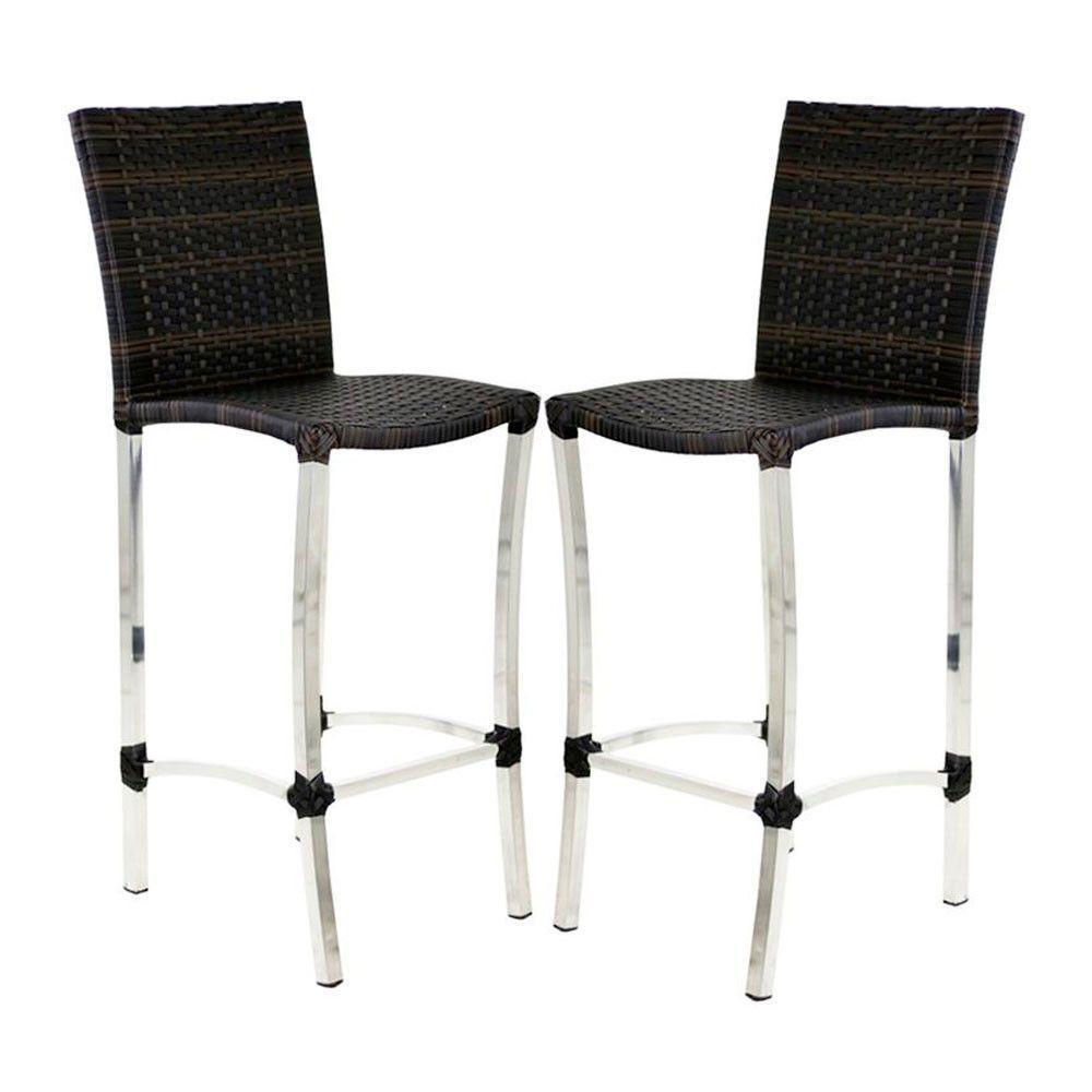 2 Banquetas Alta Cannes Em Alumínio Para Cozinha Bar Edícula Pedra Ferro - 1