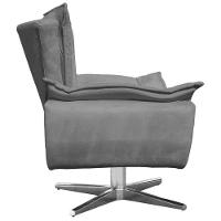 Kit 2 Poltronas Decorativas Base Giratória Cromada Charger Suede Grafite G19 - Gran Belo - 2