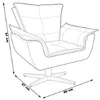 Kit 2 Poltronas Decorativas Base Giratória Cromada Charger Suede Grafite G19 - Gran Belo - 7