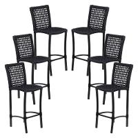 6 Banqueta Cannes Em Alumínio E Corda Náutica Para Área Edícula Piscina Verde Musgo - 1