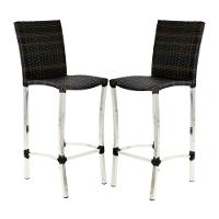 2 Banquetas Alta Cannes Em Alumínio Para Cozinha Bar Edícula Preto - 1