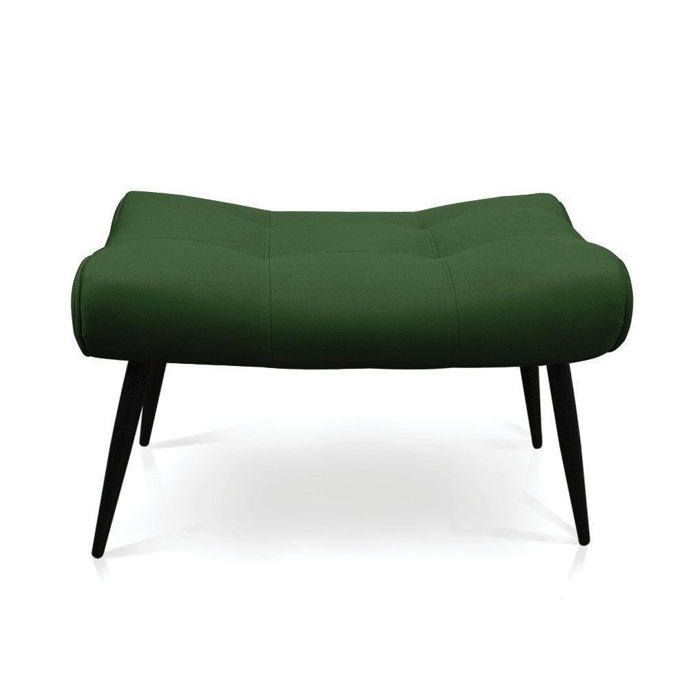 Kit 01 Poltrona E 01 Puff Sher Suede Pés Palito De Ferro - D'rossi Cor Verde - 6